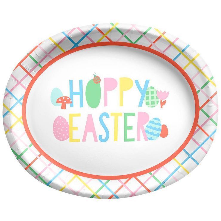10ct 'Happy Easter' Oval Disposable Platters - Spritz™ | Target