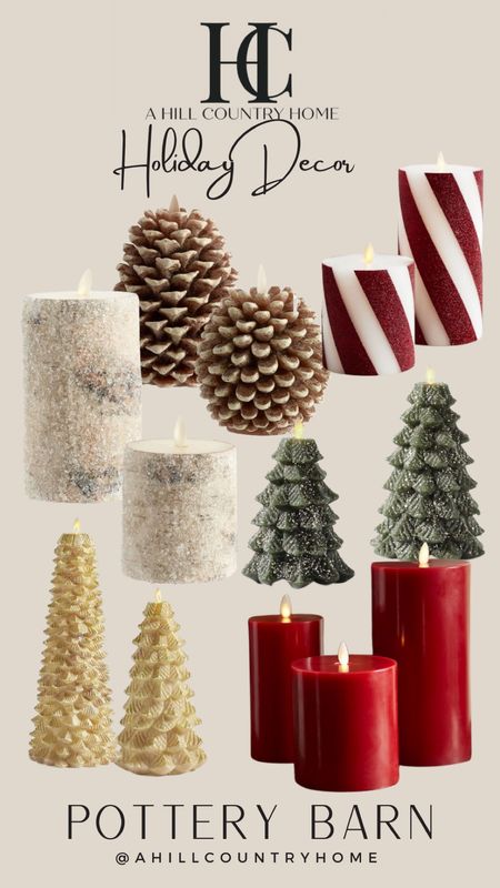 Pottery barn flameless Christmas candles- Christmas tree candles 

#LTKHoliday #LTKstyletip #LTKhome