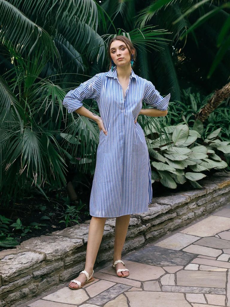 Shop Mille - Romy Dress in Blue Stripe | Mille