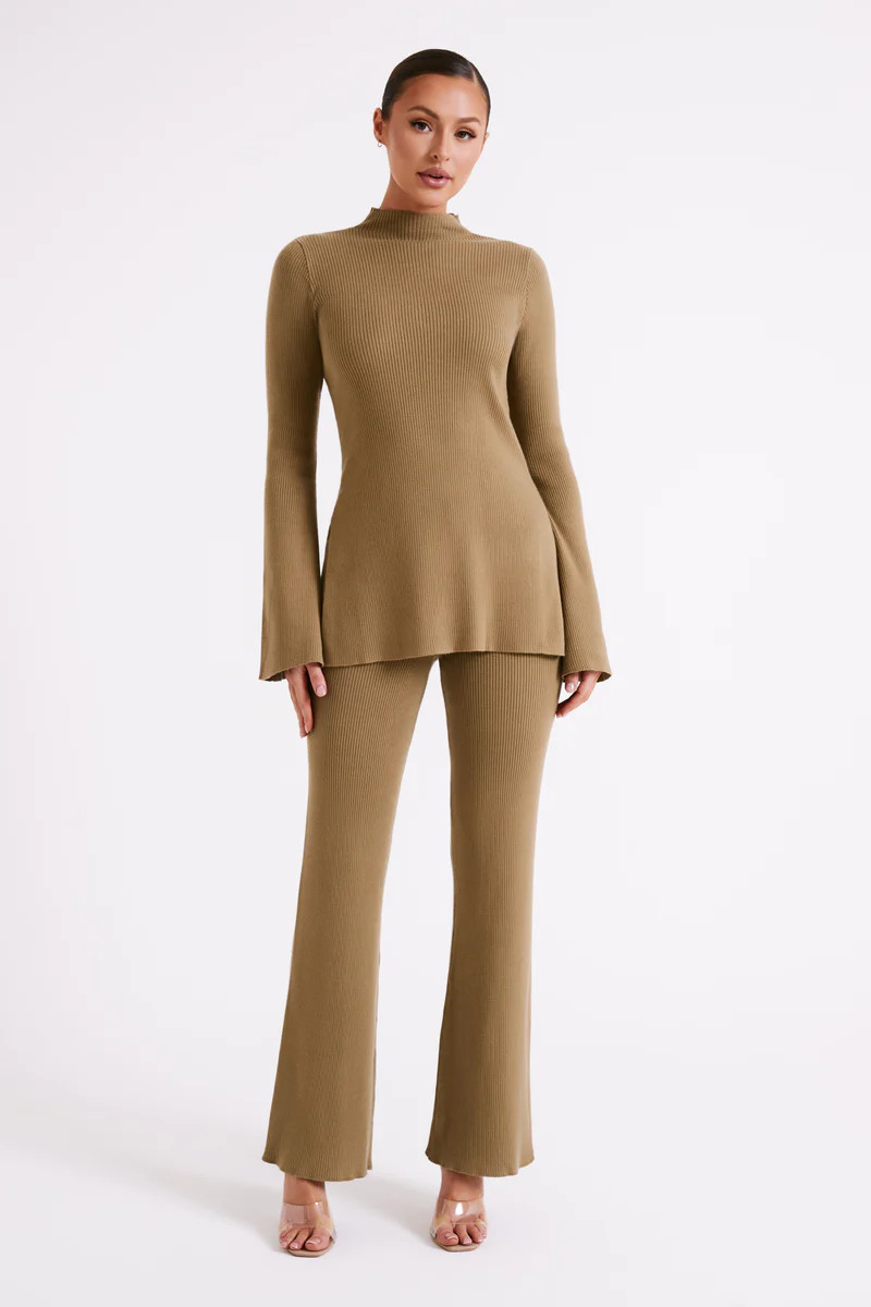 Jovie Knit Pants - Olive | MESHKI US