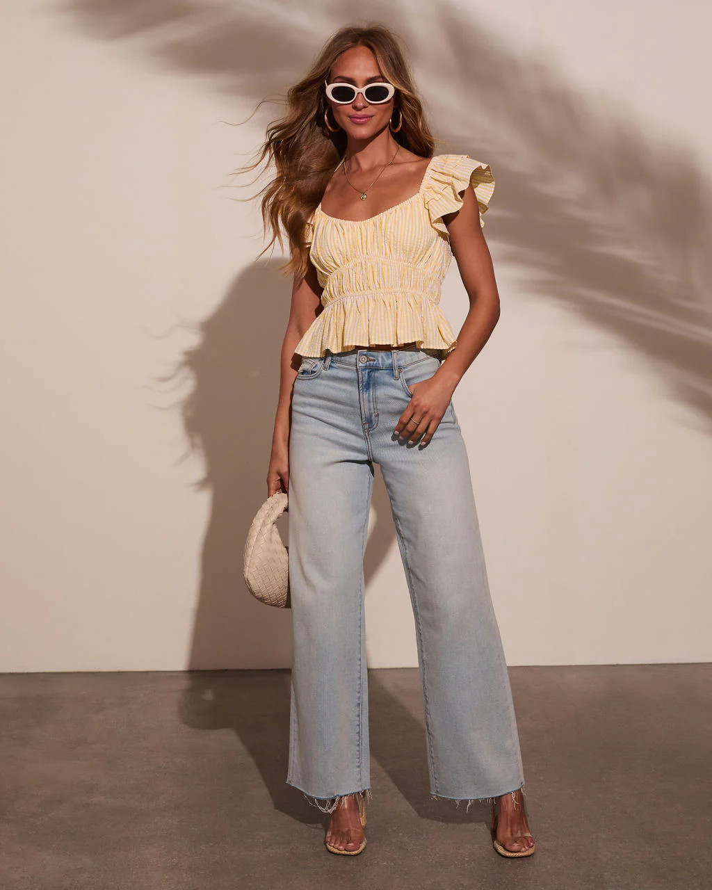 Ciara Smocked Peplum Top | VICI