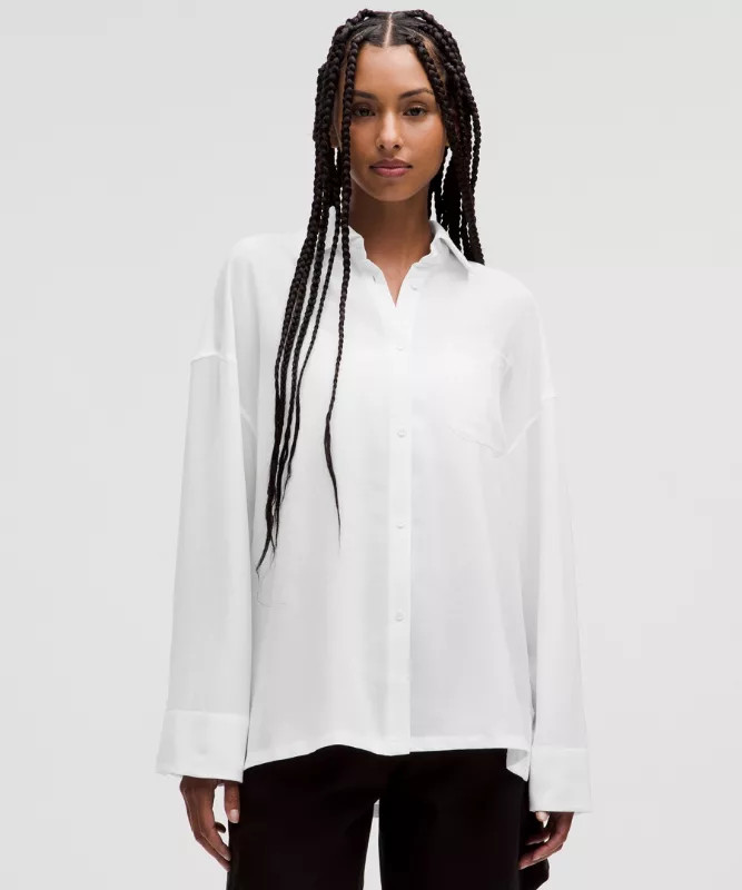 Light Woven Oversized Button-Up | lululemon (AU)
