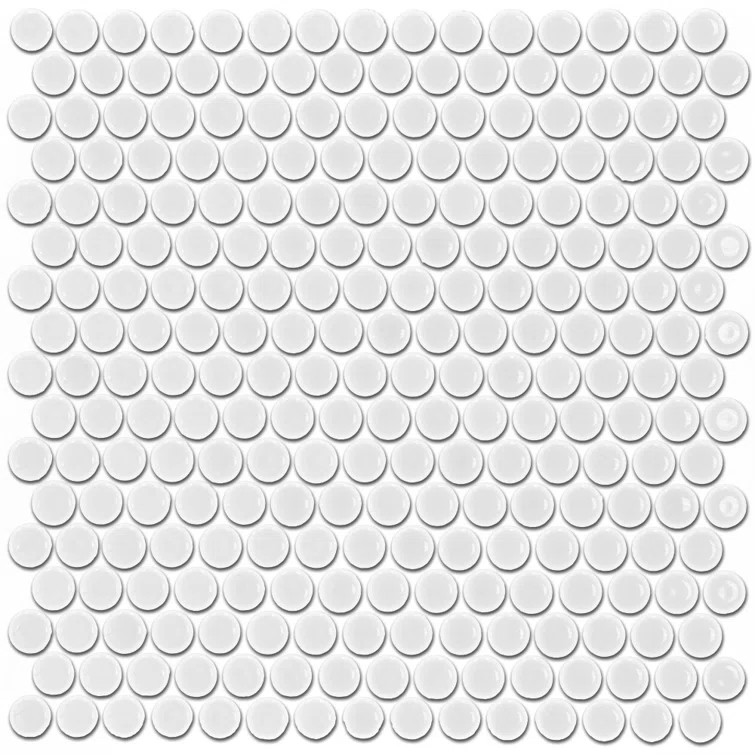 Bliss 1" x 1" Ceramic Penny Round Mosaic Wall & Floor Tile | Wayfair North America