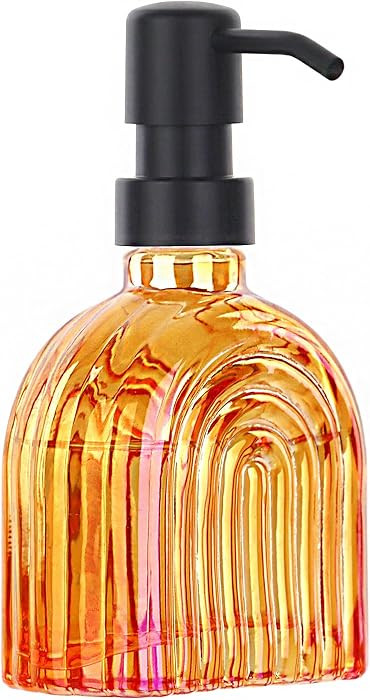 Glass Kitchen Soap Dispenser Bathroom, 9 Oz, Refillable Liquid Modern Soap Dispenser for Hand Soa... | Amazon (US)