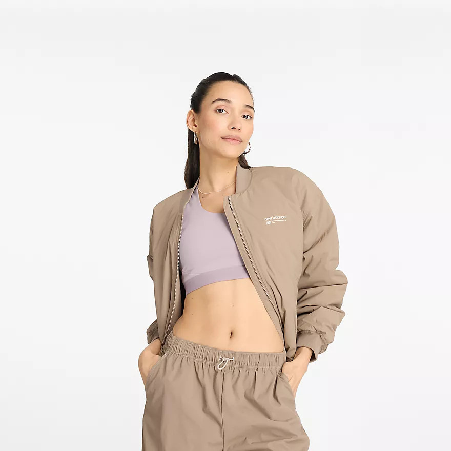 Linear Heritage Woven Bomber Jacket - New Balance | New Balance Athletics, Inc.