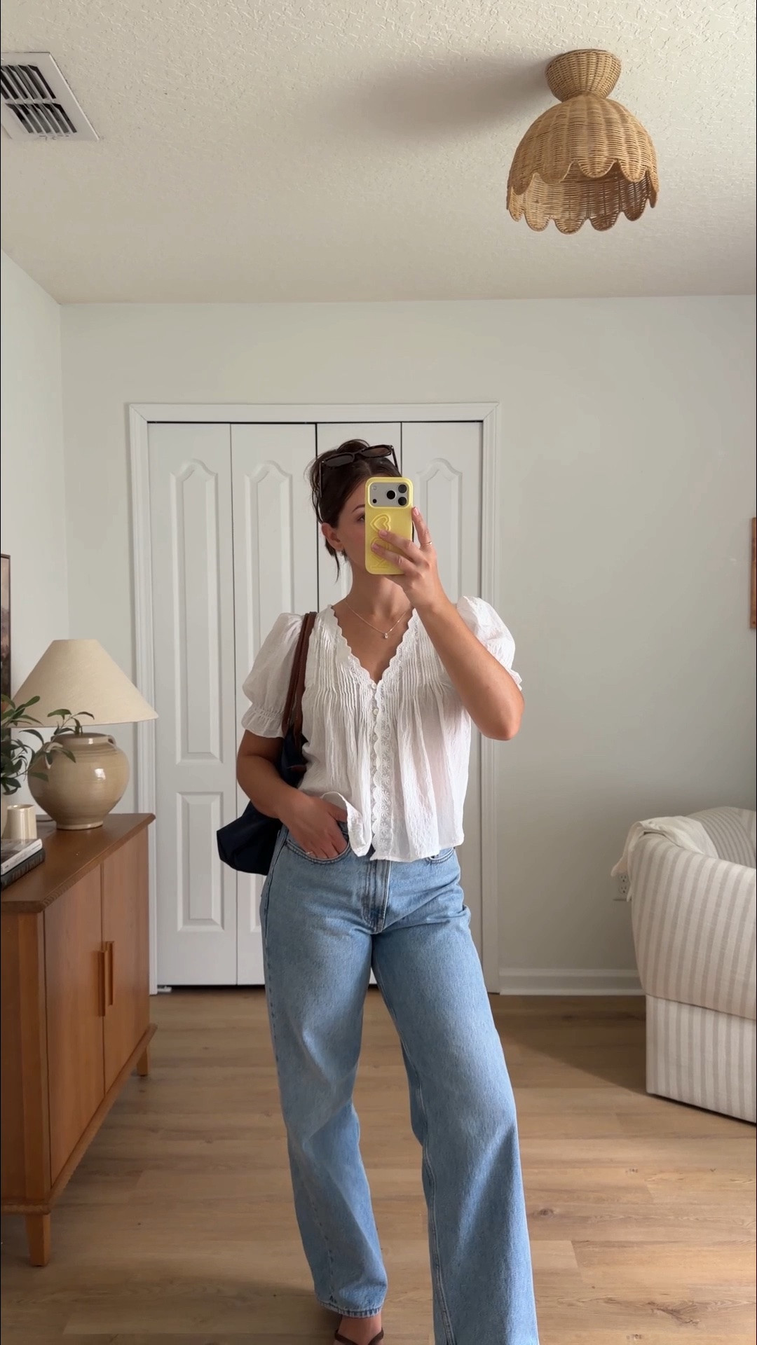 Casual ootd for pottery! Linked similar top and jeans (no longer sold) wearing XS top and 26 jeans

#LTKootd #LTKSeasonal #LTKSaleAlert