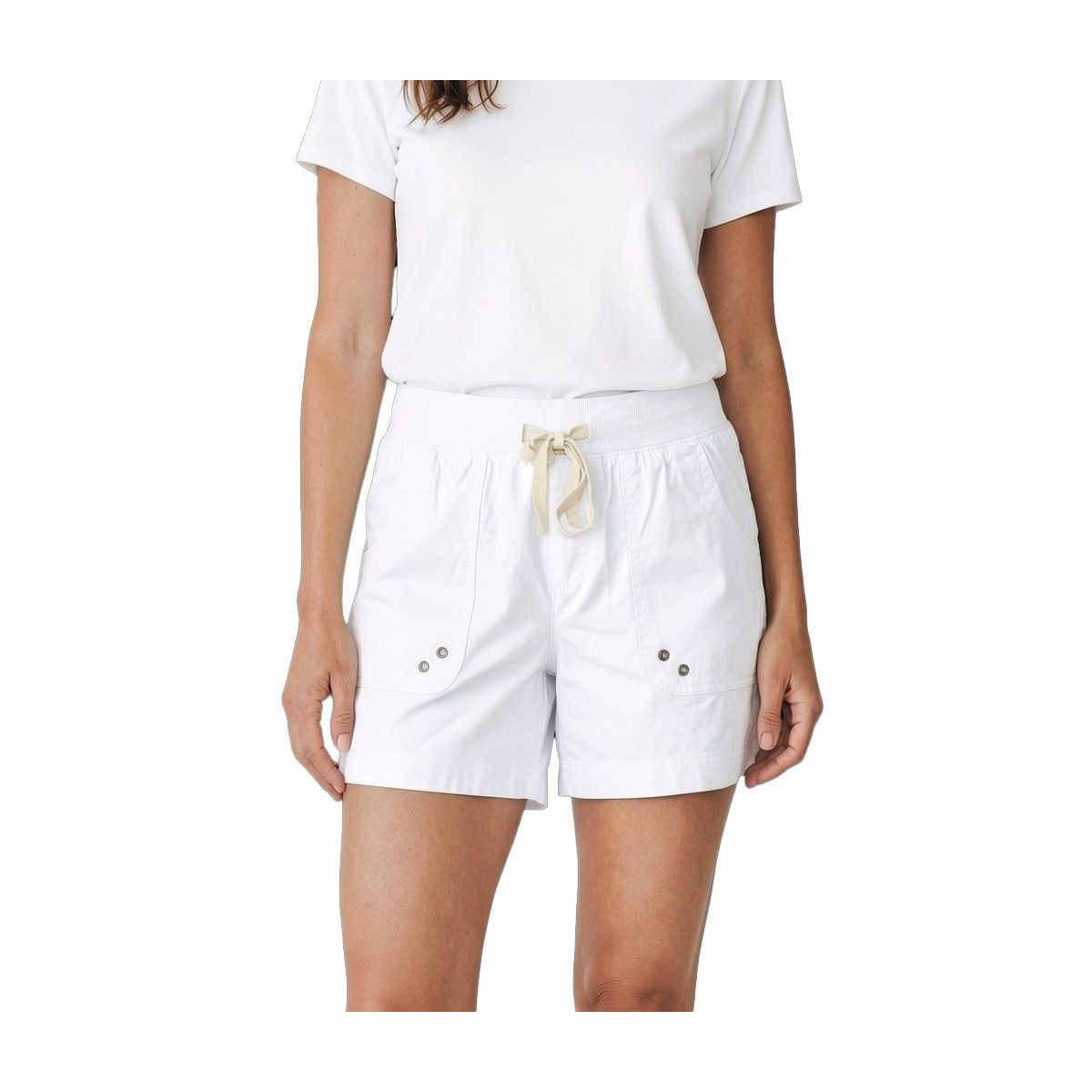 da-sh Women's Nicole 5" Drawstring Stretch Poplin Shorts | White Small | Target