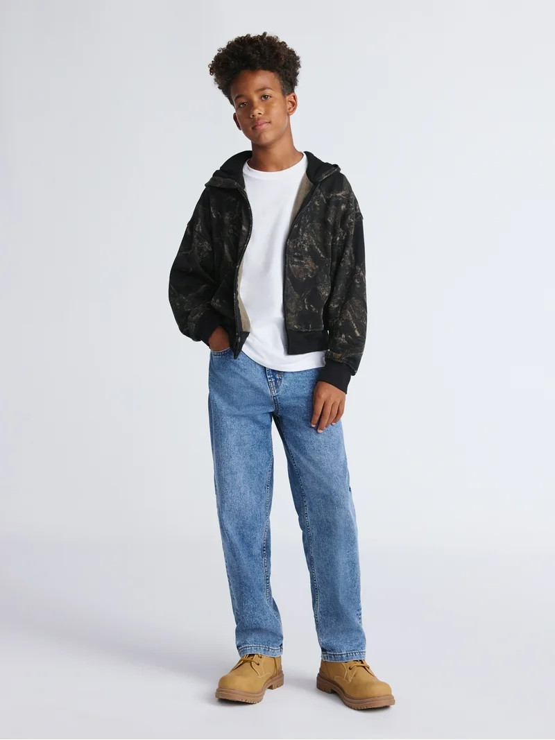 Weekend Academy Boys Fleece Zip Up Hoodie, Sizes 4-18 | Walmart (US)