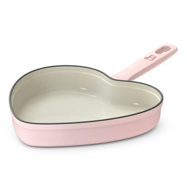 Beautiful 10” Enameled Cast Iron Heart Skillet, Pink Champagne by Drew Barrymore | Walmart (US)