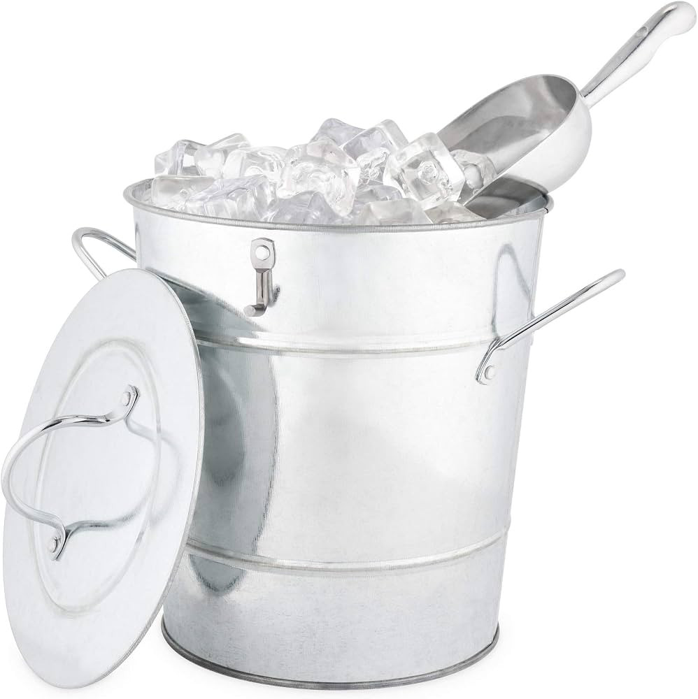 Twine Insulated Ice Bucket With Lid & Scooper for Parties - Galvanized Metal Bucket Cooler & Drin... | Amazon (US)