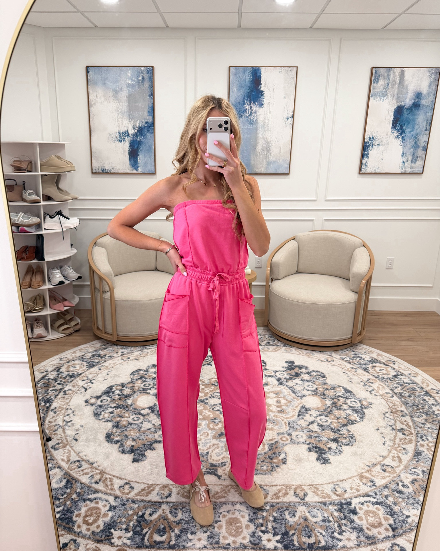 This pink strapless jumpsuit is such a FUN statement piece 💗

I love the relaxed fit with the drawstring waist and cargo-style pockets — it’s comfy but still looks put together. The bright pink is perfect for spring and summer 🌸

Dress it up with heels or keep it casual with flats like this.

#LTKootd #LTKTravel #LTKSeasonal