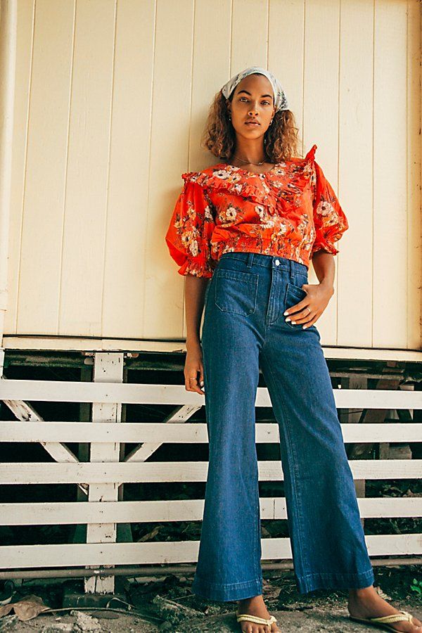Rolla's Sailor Jeans by Rolla's at Free People, Bridgette Blue, 24 | Free People (Global - UK&FR Excluded)