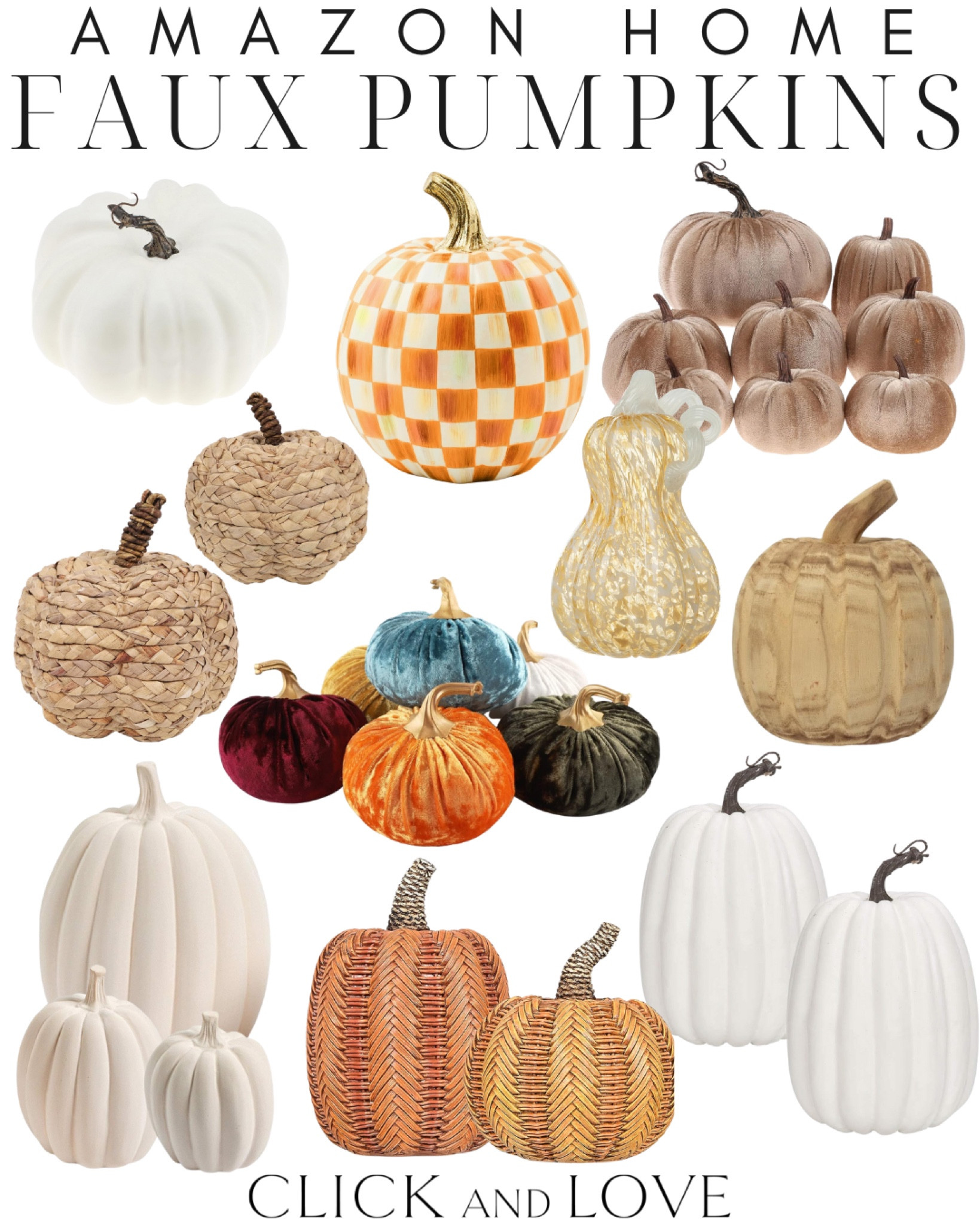 Faux pumpkin finds 🎃 these colors are so fun for Fall! 

Velvet pumpkins, glass pumpkin, white pumpkins, checkered pumpkin, Fall, fall pumpkins , pumpkins, faux pumpkins, seasonal decor, fall finds, budget friendly home decor, bedroom, living room, front door, outdoor decor, seasonal finds, fall colors, fall florals, entryway, front porch, patio, Amazon, Amazon home, Amazon must haves, Amazon finds, amazon favorites, Amazon home decor, #amazon #amazonhome 

#LTKSeasonal #LTKHome #LTKFindsUnder50