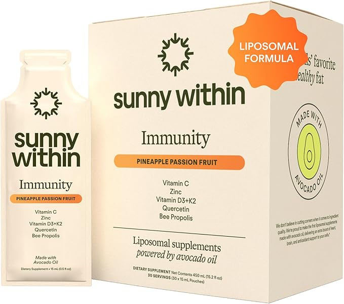 Immunity - 6-in-1 Liposomal Vitamin C Packets, Zinc, D3 + K2, Quercetin, Bee Propolis & Avocado O... | Amazon (US)