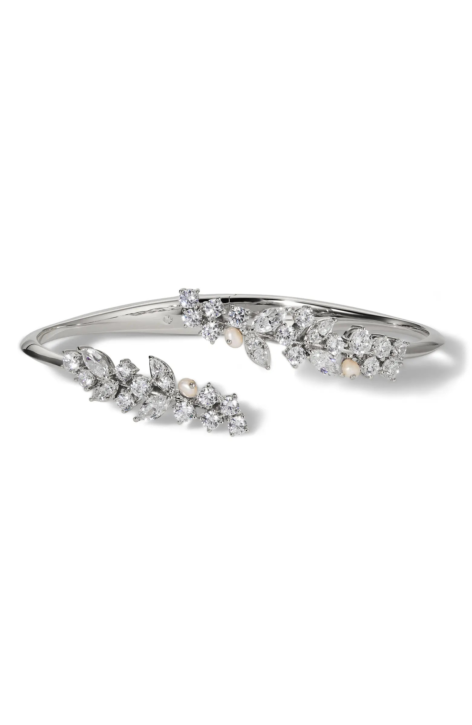 Nadri Ravish Laurel Genuine Pearl & Cubic Zirconia Cuff | Nordstrom | Nordstrom