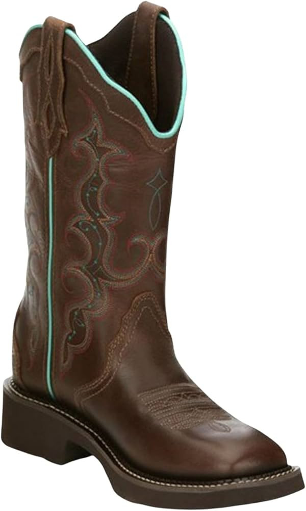 Justin Women's Raya Western Boot Square Toe Tan 8 M US | Amazon (US)