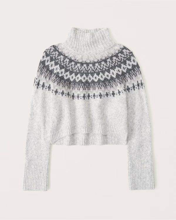 Fairisle Cropped Turtleneck Sweater | Abercrombie & Fitch (US)