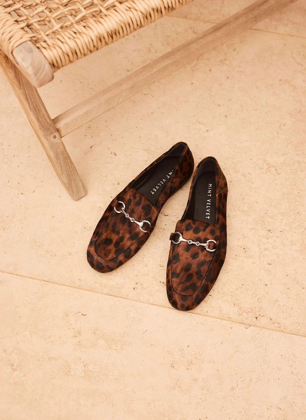 Camille Leopard Print Textured Loafers | Mint Velvet - US