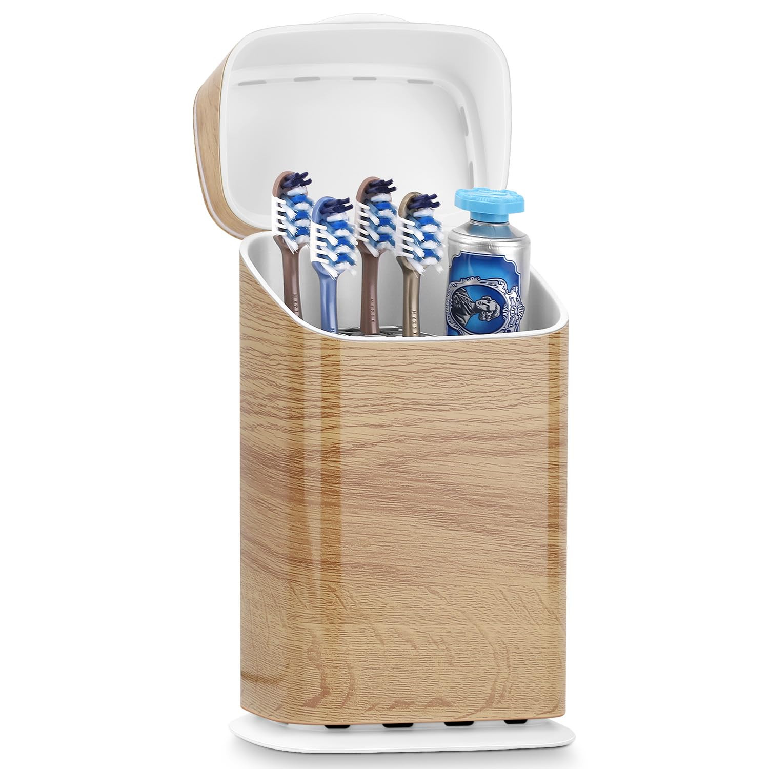 Toothbrush Holders with Cover - 5 Slots Toothbrush and Toothpaste Holde Kids Tooth Brush Holder f... | Amazon (US)