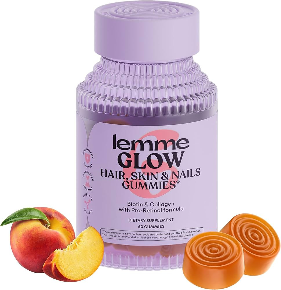 Lemme Glow Collagen Gummies for Thick Hair, Strong Nails & Healthy Skin with Multi-Collagen Pepti... | Amazon (US)