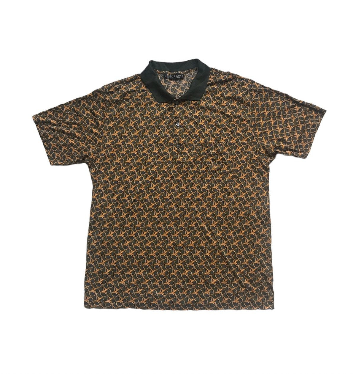 Celine × Designer × Vintage Vintage Celine Homme Full Print Polo Shirt | Grailed | Grailed