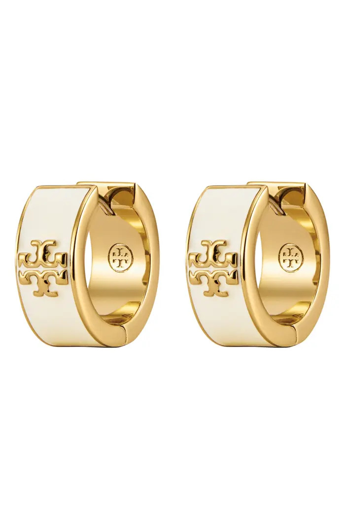 Tory Burch Kira Enamel Hoop Earrings | Nordstrom | Nordstrom