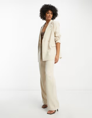 4th & Reckless Tall tailored open back blazer and pants set in stone | ASOS (Global)