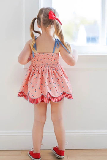 Scallop Tunic Set - Pink Patriot Pop | Love and Grow Clothing Co