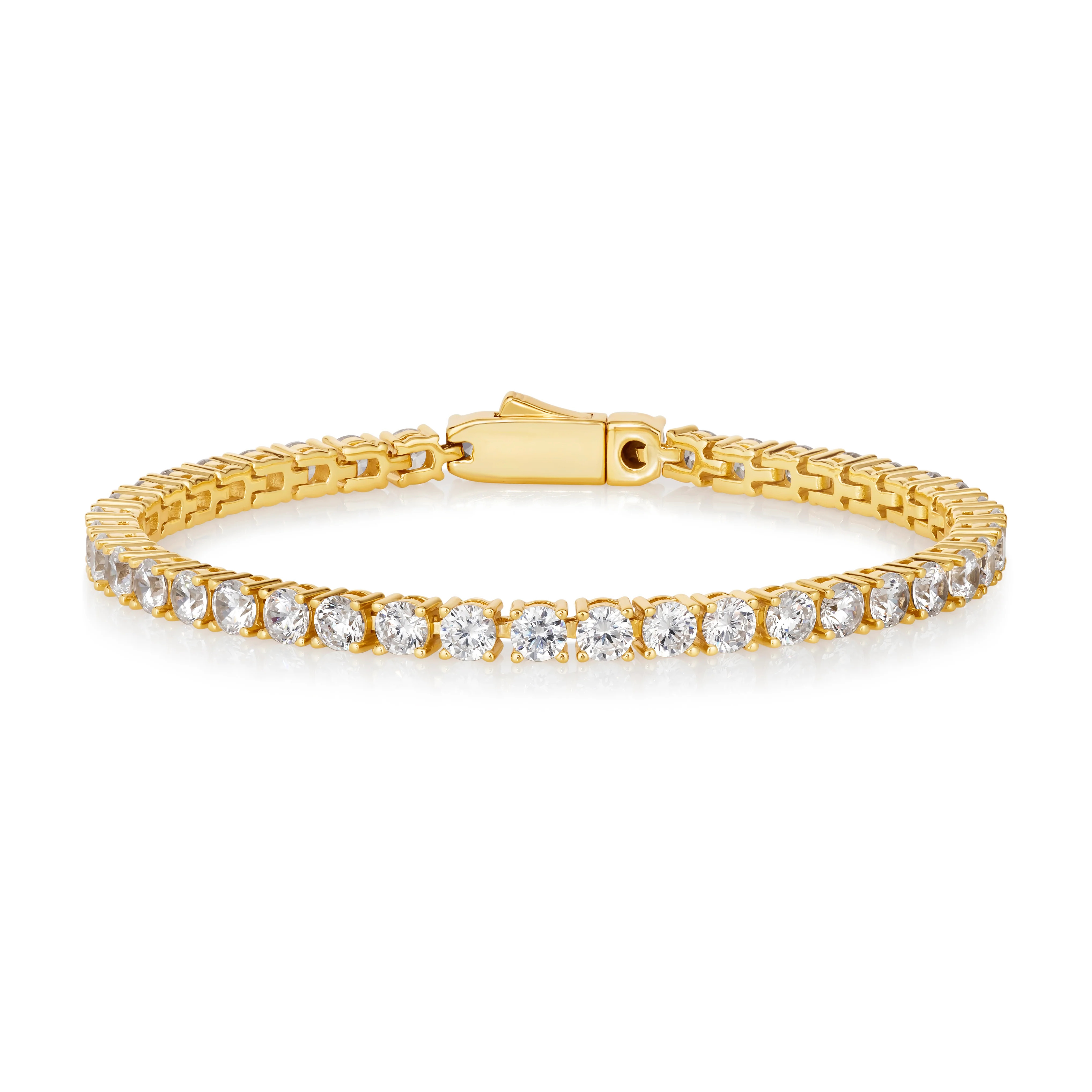 Anna Zuckerman 4 Carat Straight Line Tennis Bracelet in Yellow Gold | Anna Zuckerman