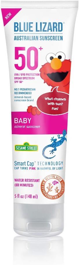 Blue Lizard Baby Mineral Sunscreen with Zinc Oxide, SPF 50+, Water Resistant, UVA/UVB Protection ... | Amazon (US)