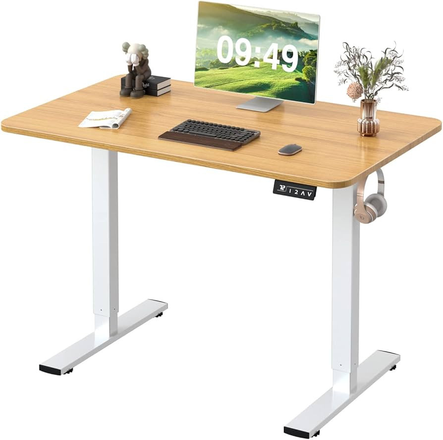 Furmax Electric Height Adjustable Standing Desk Large 40 inch Sit Stand up Desk Home Office Compu... | Amazon (US)