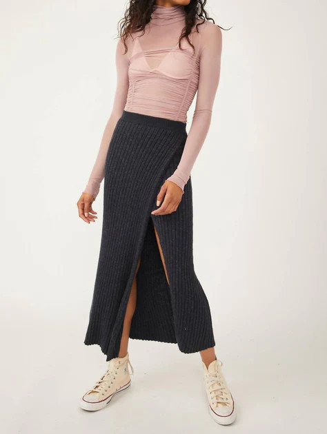 Better Days Midi Skirt In Black Combo | Shop Simon