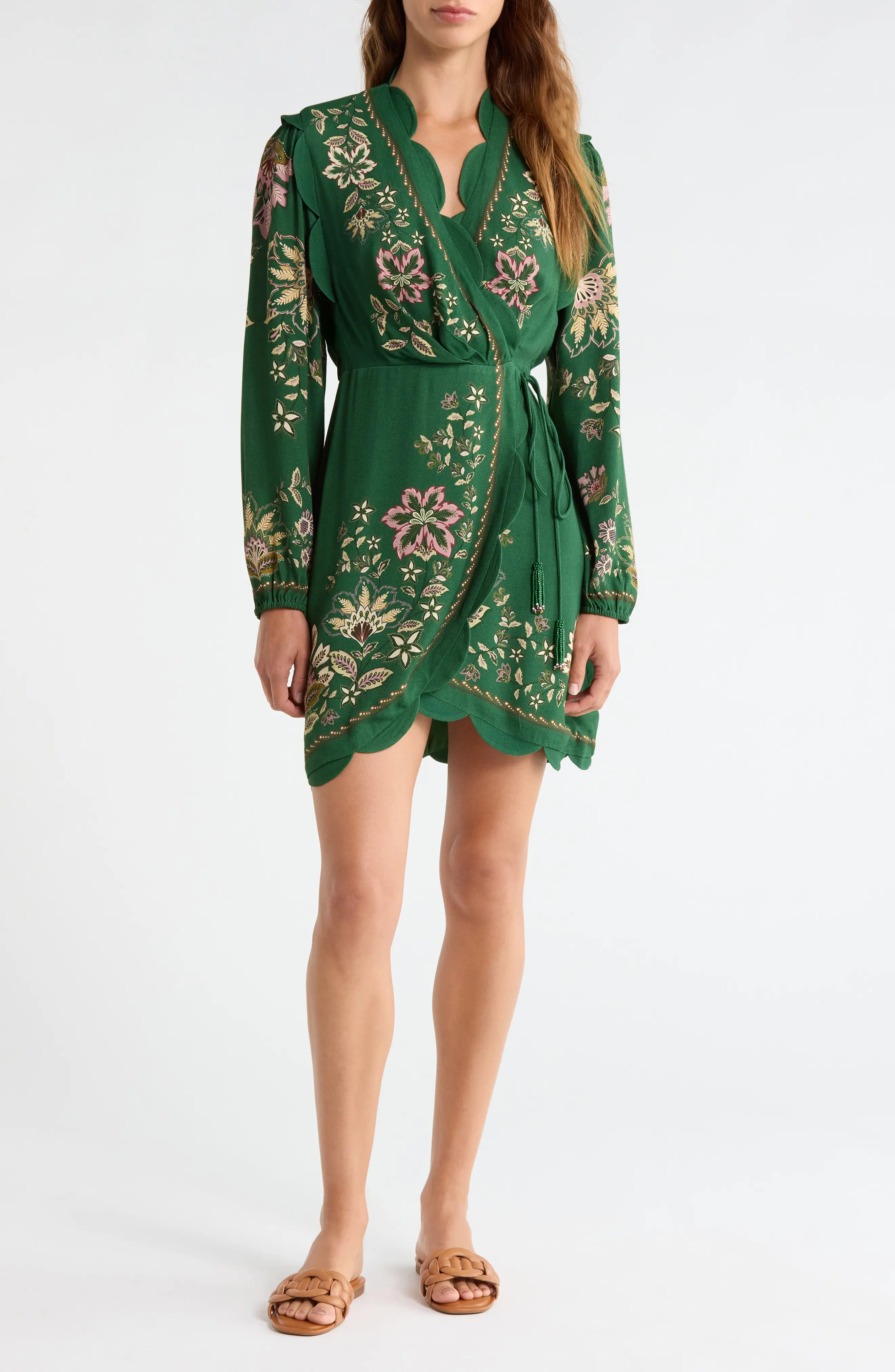 Garden Delight Long Sleeve Wrap Dress (Women) | Nordstrom | Nordstrom