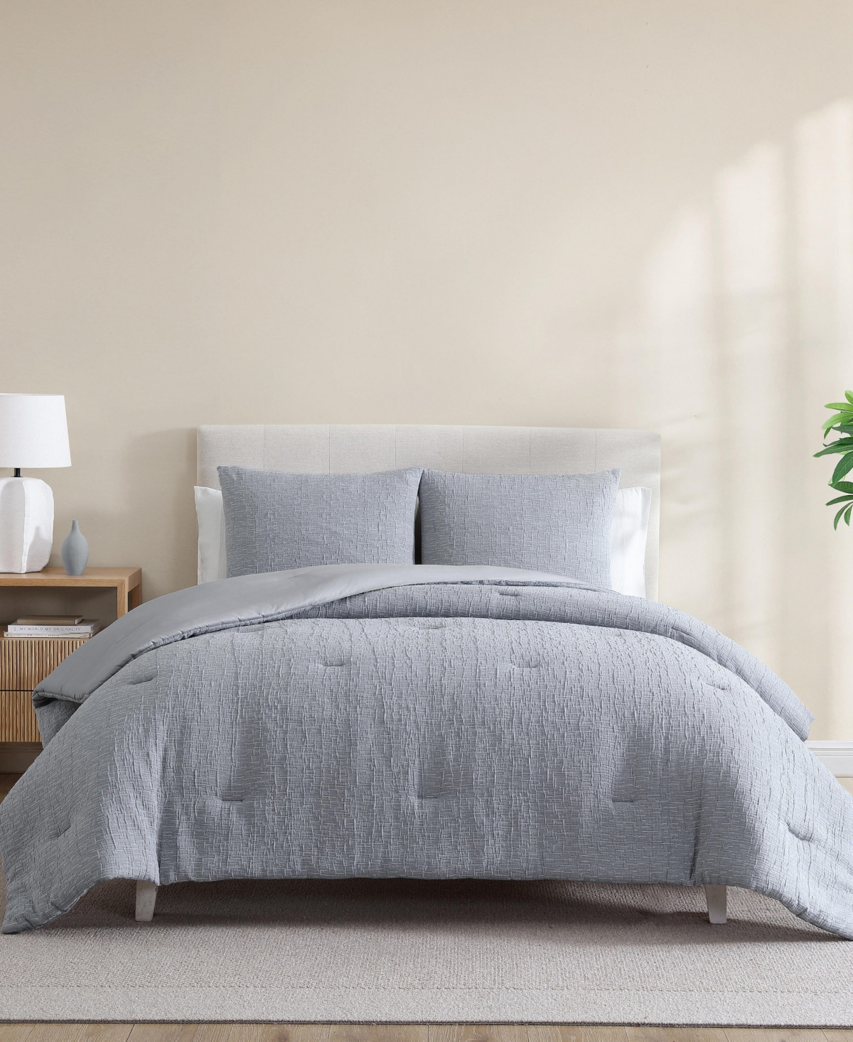 Nautica Nautical Stitch Chambray 3-Pc. Comforter Set, King - Gray | Macy's