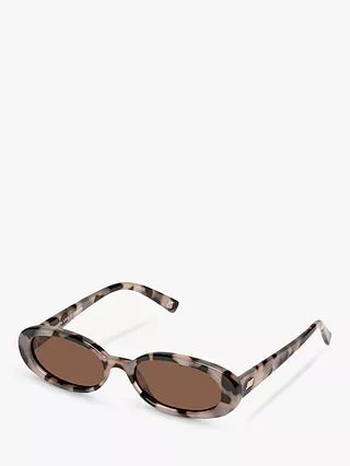 Le Specs L5000176 Women's Outta Love Oval Sunglasses, Tortoise/Brown | John Lewis (UK)