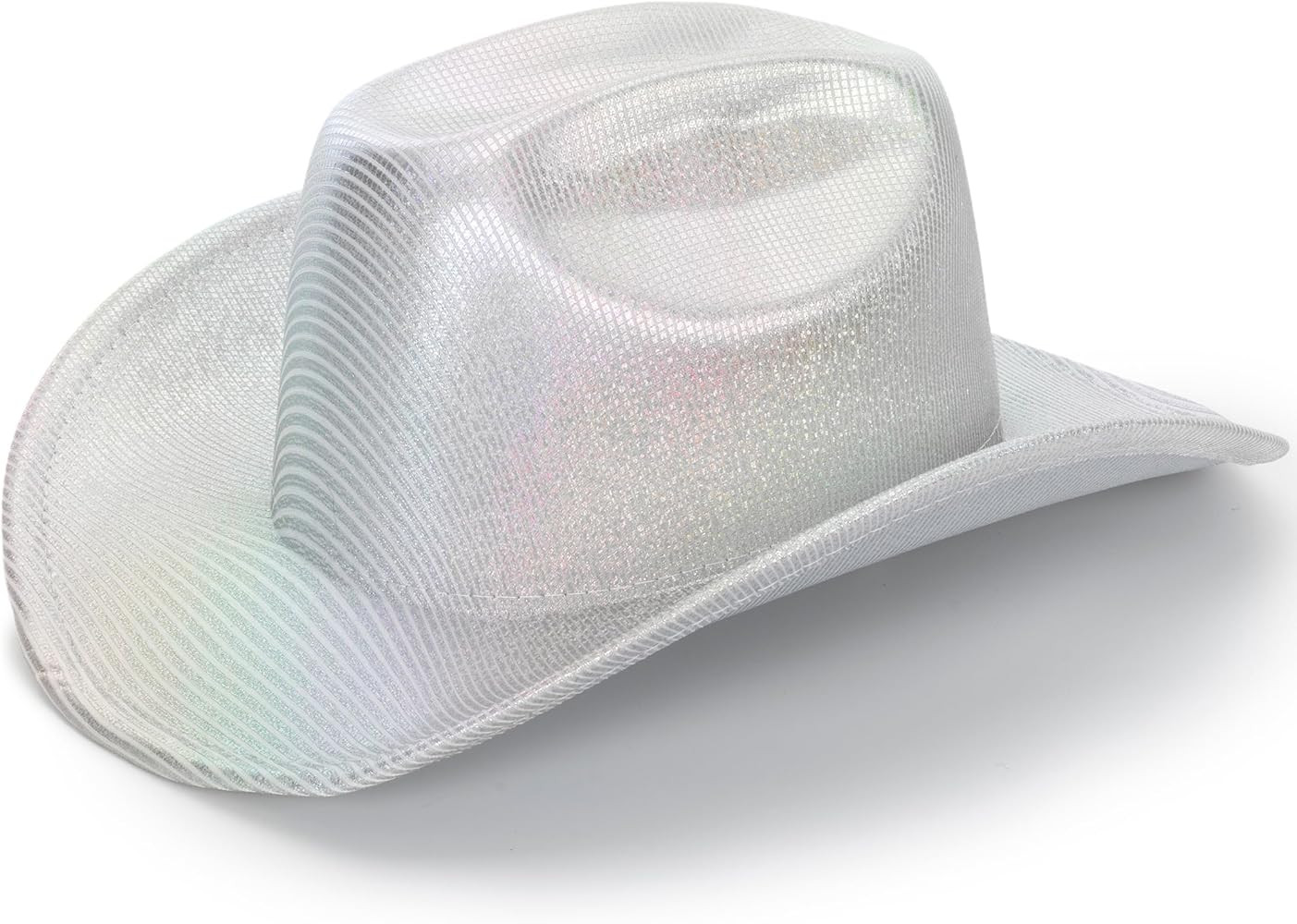 Silver Space Holographic Cowboy Hat for Womens - Glitter-Western Cowboy Hat for Beach Party Music... | Amazon (US)
