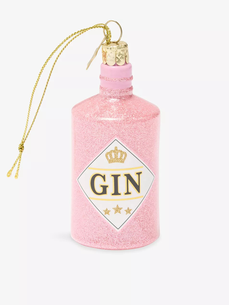 Gin Bottle Glass Christmas Decoration | Selfridges