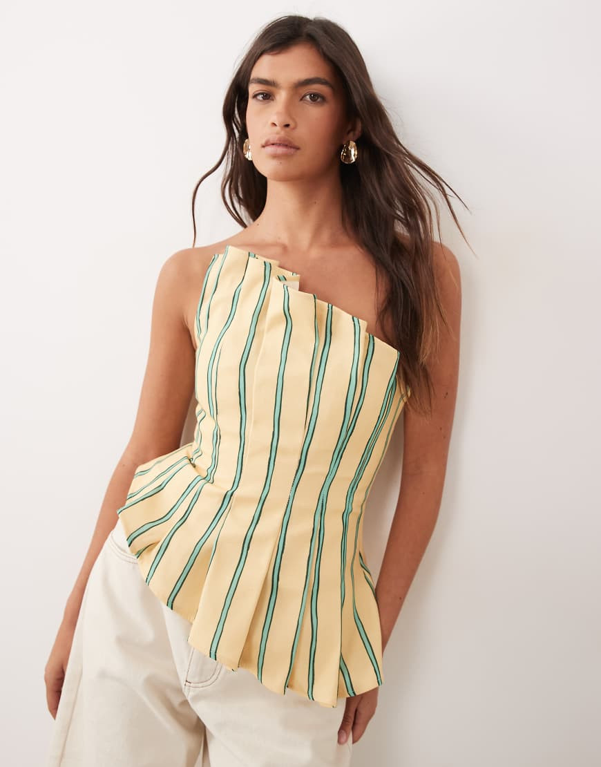 ARRANGE sculpted bandeau top in yellow stripe-Multi | ASOS (Global)