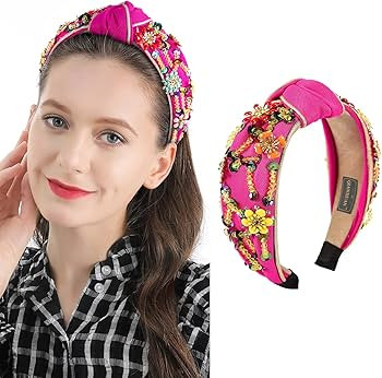 Solid Color Wide Headbands For Women Diamond Rhinestone Headbands For Women Top Knot Headband Cry... | Amazon (US)