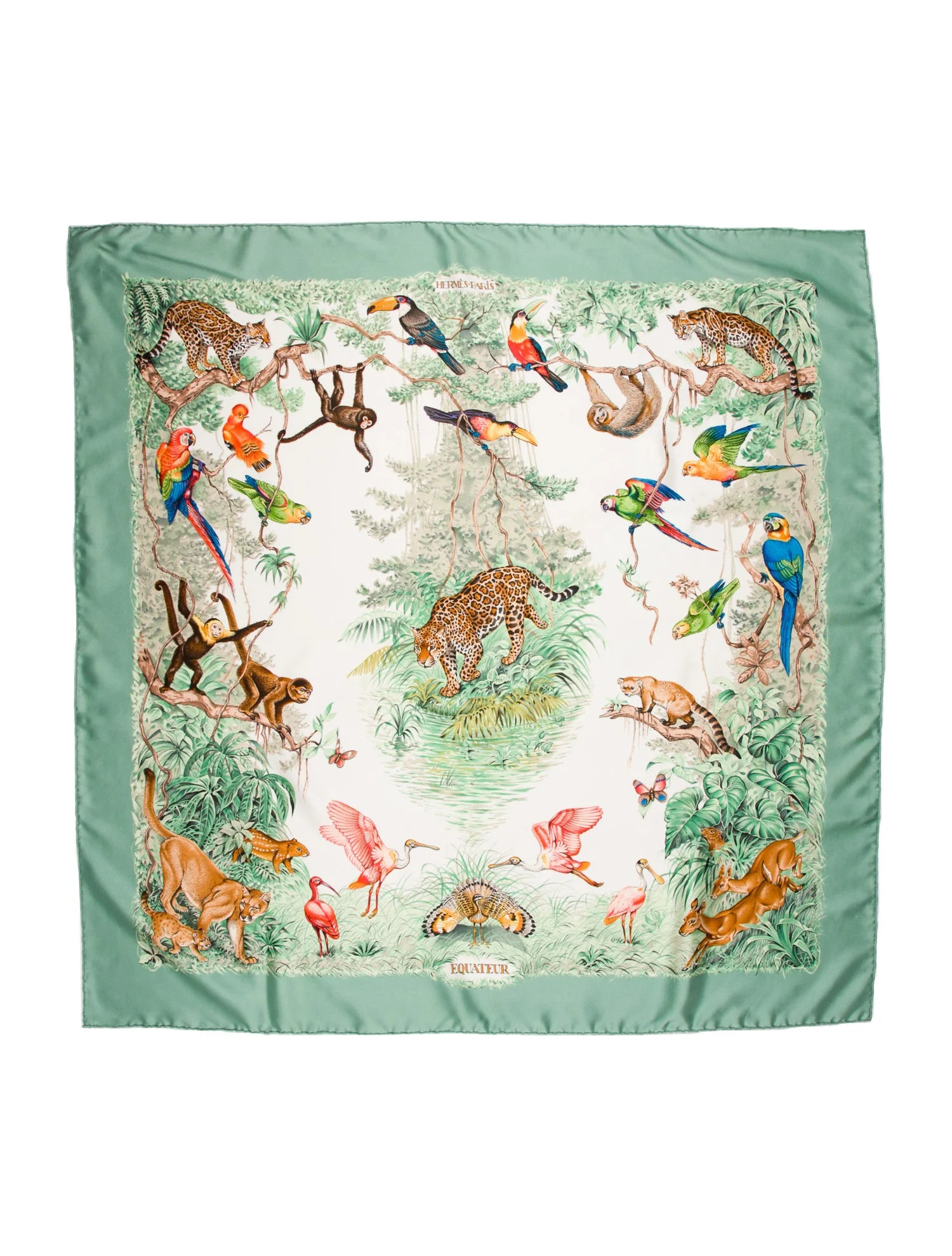 Hermès Equateur Silk Scarf - Green Scarves and Shawls, Accessories - HER838971 | The RealReal | The RealReal