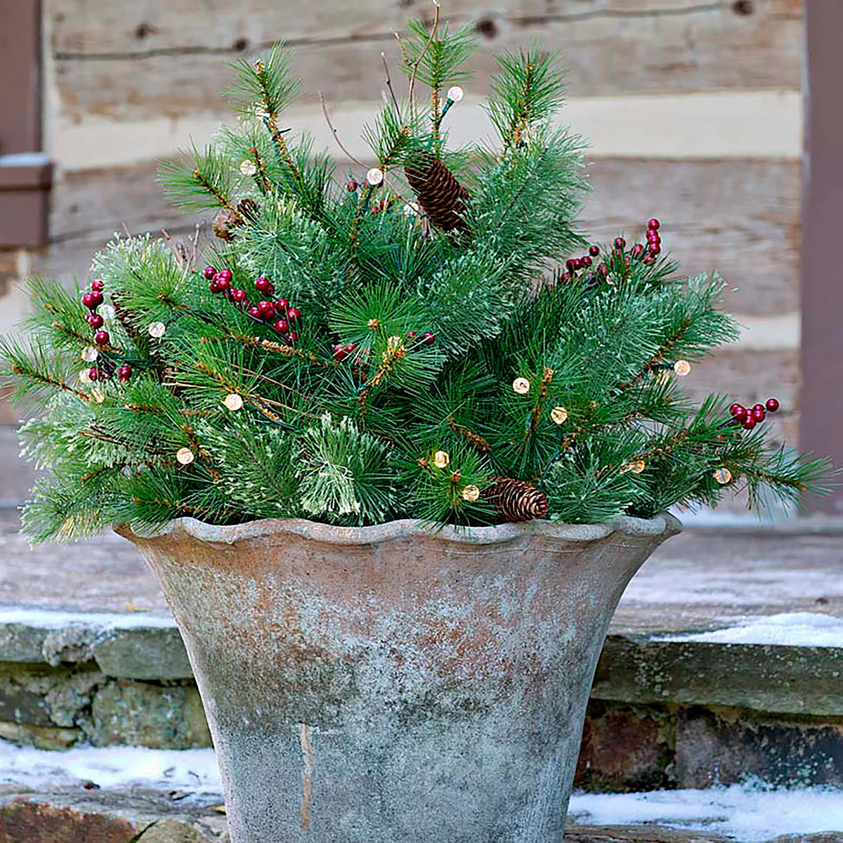 Lighted Urn Filler | Holiday Greenery | Plow & Hearth | Plow & Hearth