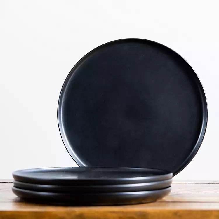 Matte Black Simple Things Dinner Plates, Set of 4 | Kirkland's Home