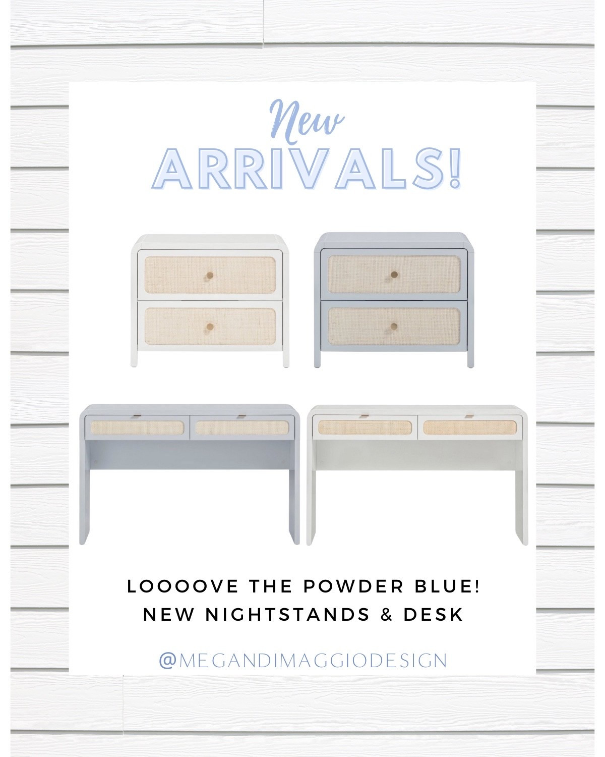 New affordable coastal nightstands and desks!! Love this pretty new pale blue color!! 🤍

#LTKHome