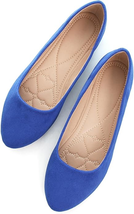 SAILING LU Womens Pointed Toe Ballet Flats Comfortable Solid Flat Shoes for Women Work Slip-Ons | Amazon (US)
