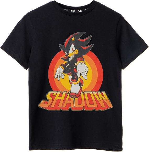 Sonic The Hedgehog Schwarz Jungen Schatten T-Shirt | Schatten-Charakter-Design | Amazon (US)