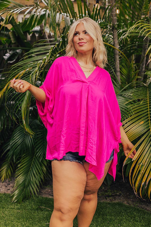Sun-Kissed Sands Shift Top In Fuchsia Curves | Impressions Online Boutique