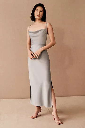 Cali Satin Charmeuse Midi Dress | Anthropologie (US)