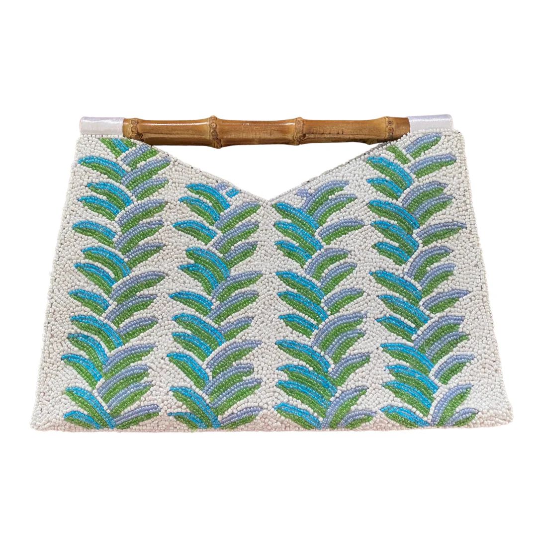 Bamboo Handle Clutch in Summer Palm | Beth Ladd Collections