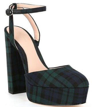 x Born on Fifth Liv Tartan Plaid Closed Toe Platform Dress Pumps | Dillard's