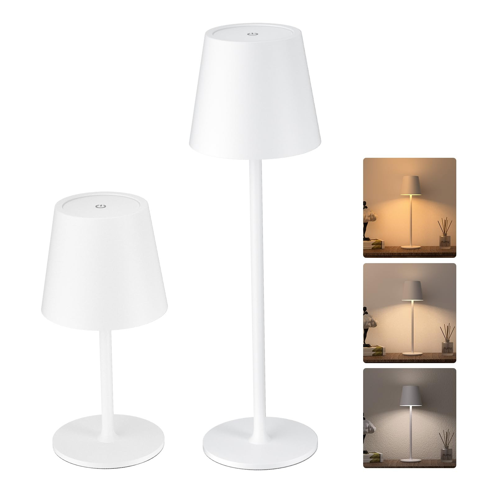 JACKYLED Cordless Table Lamps Rechargeable, 3 Adjustable Height, 5000mAh Battery Operated, 3 Colo... | Amazon (US)